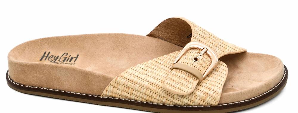 NEW CORKYS FOOTWEAR women's raffia passport sandal in beige